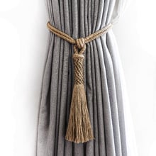 Jute and Black Zig-Zag Curtain Tieback